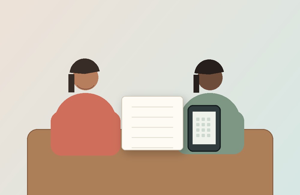 Woman reviewing a blank symptom checklist at a kitchen table while thinking about perimenopause symptoms without hot flashes